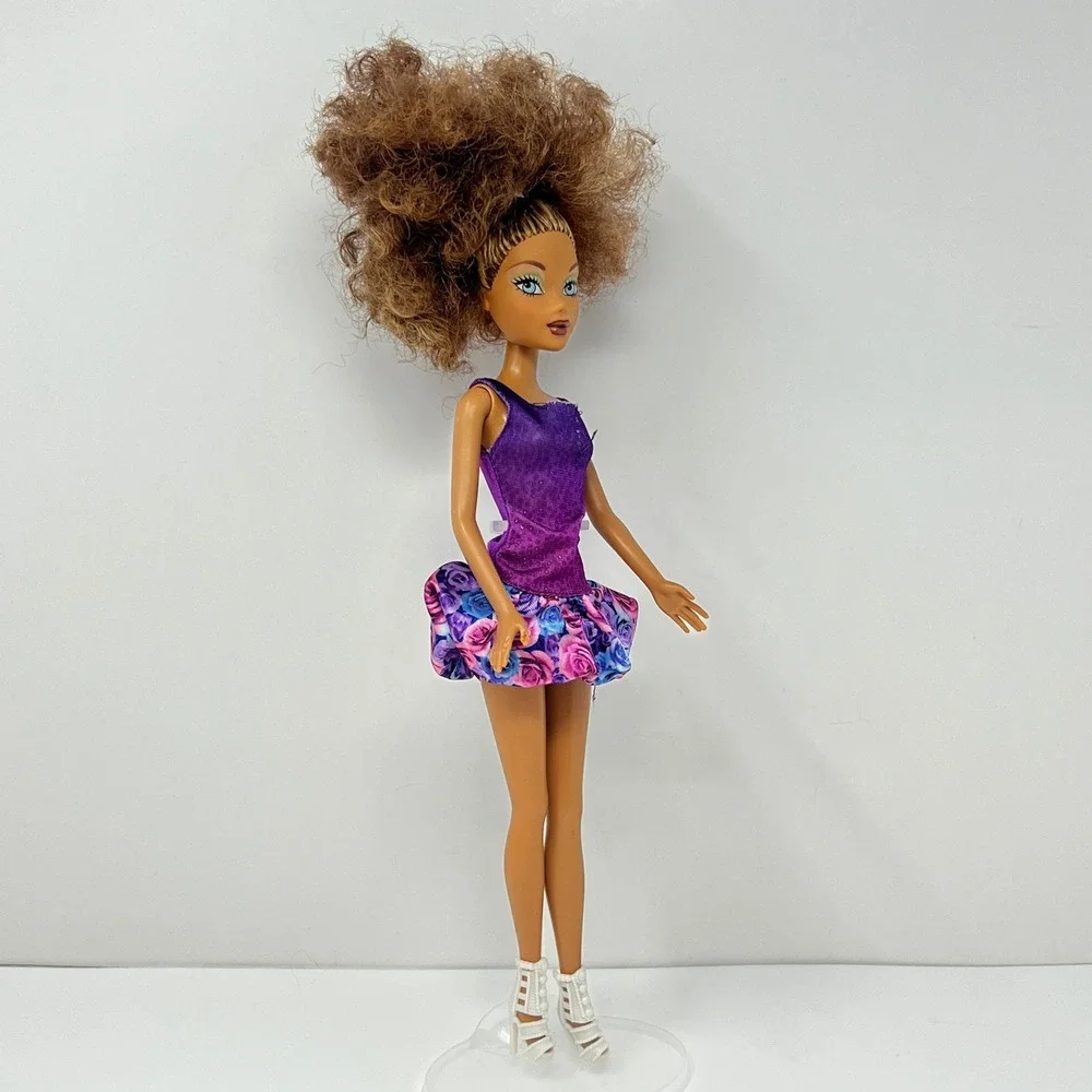 Barbie My Scene Madison‎ Doll 12 Inch Purple Floral Dress White Heels 1999
